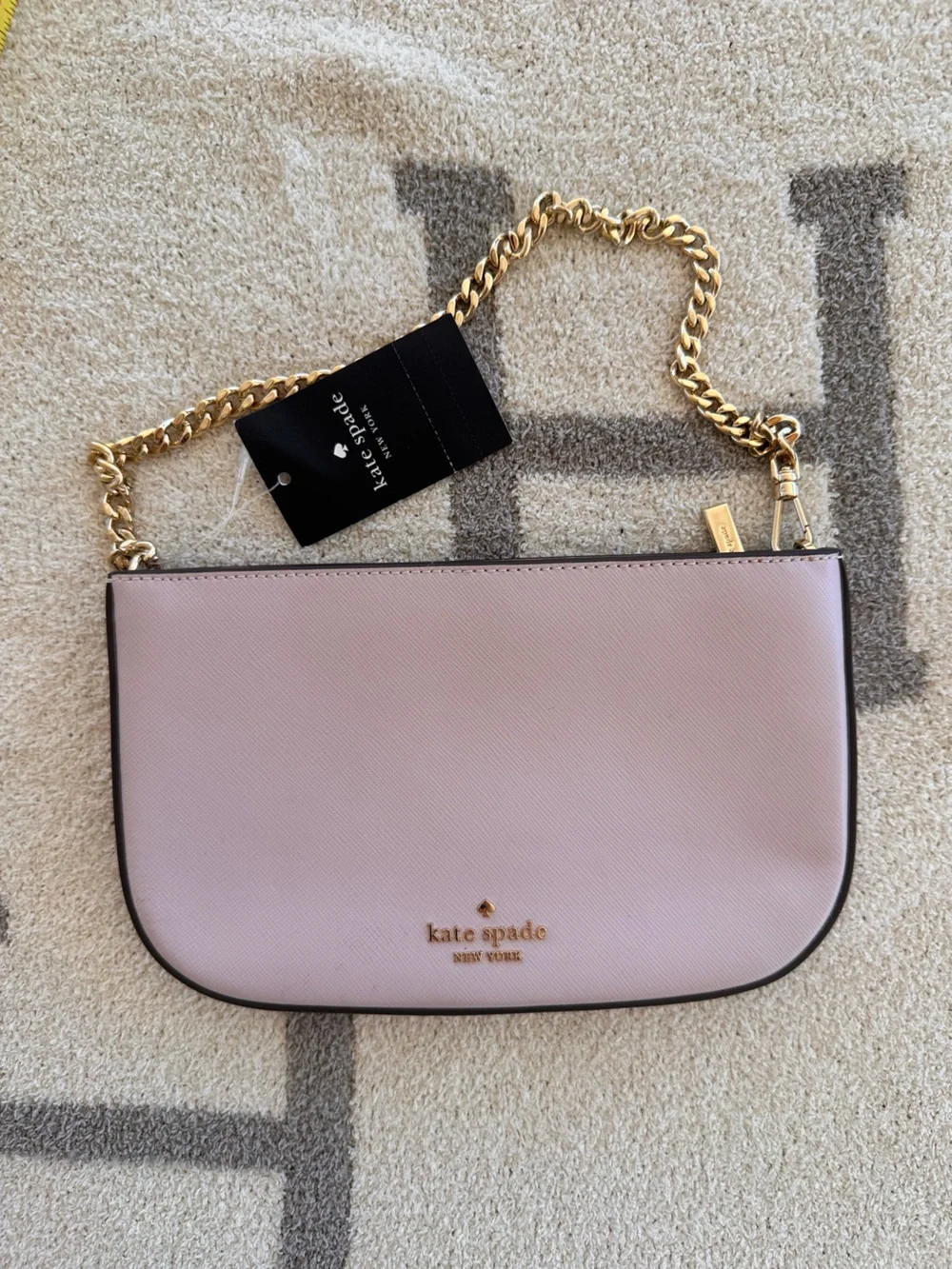 kate spade lavender Leather Crossbody with Gold Chain